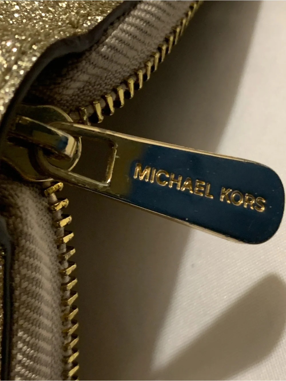 Michael Kors Glitter Gold Wristlet Clutch